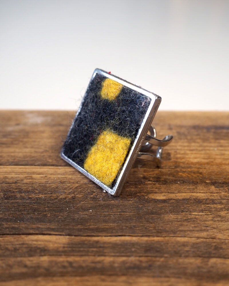 Anello Quadrato Black&Yellow