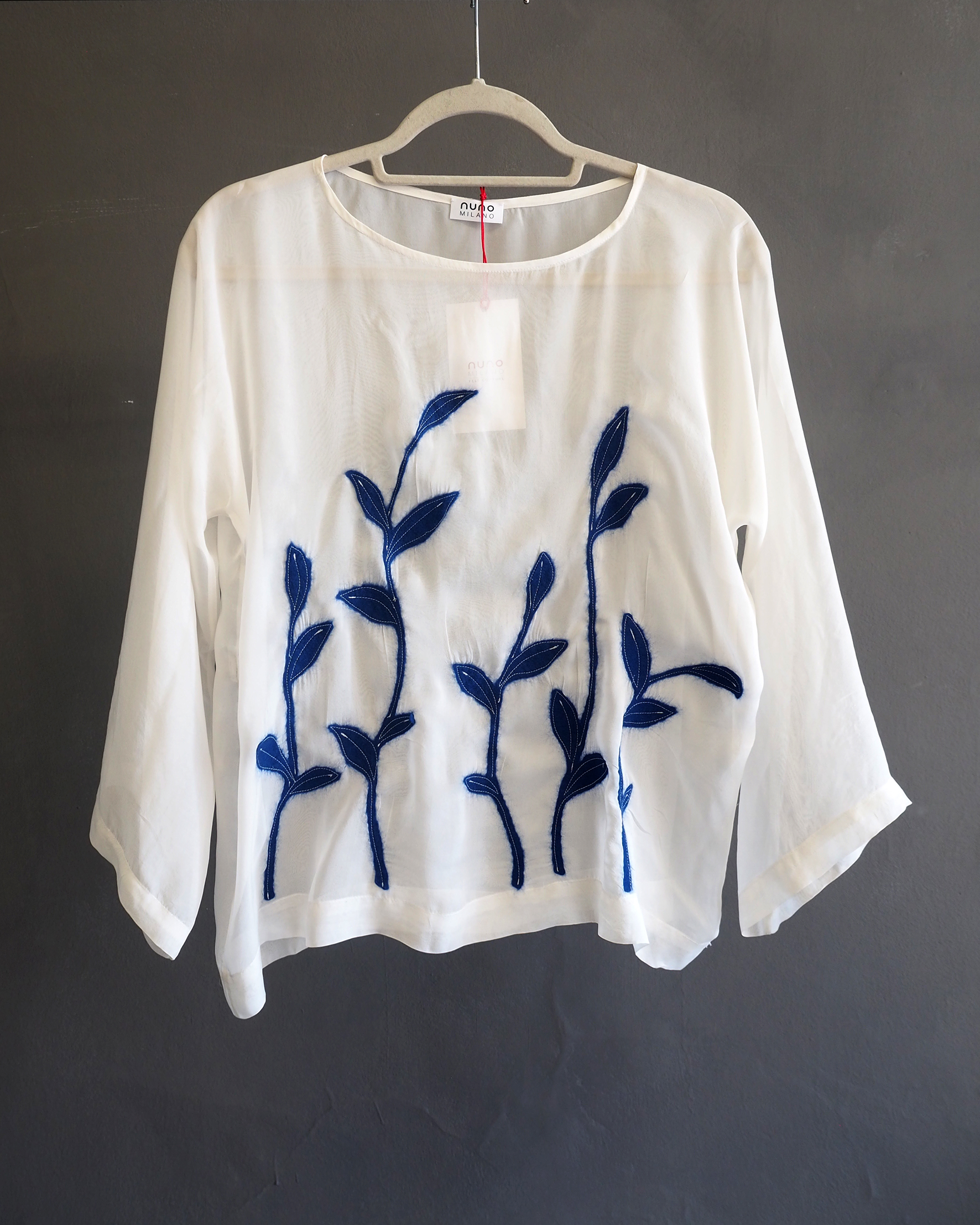 Blusa Foliage in chiffon di seta - immagine 2